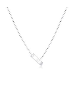 Silver Initial Letter Necklace I SPE-5549